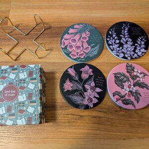Belladonna coasters from 2025 Owlcrate advent calendar